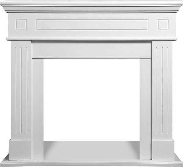 Cambridge - Cornice per Camino 110x100x36 cm Rivestimento Decorativo in Legno MDF Bianco
