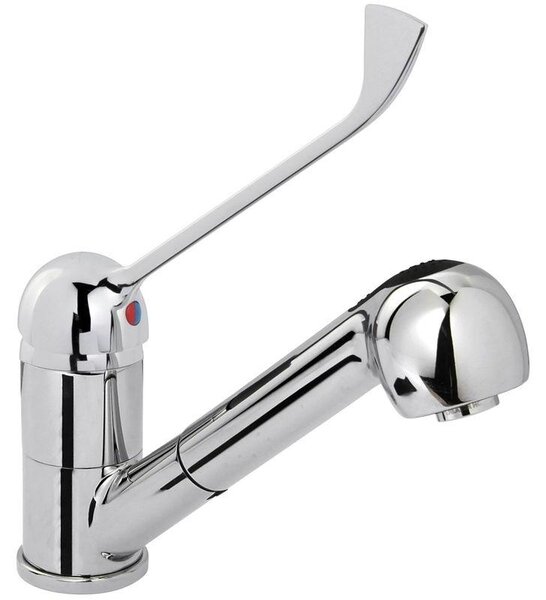 Rubinetto da cucina in acciaio inossidabile con doccetta estraibile e un'altezza di 230 mm