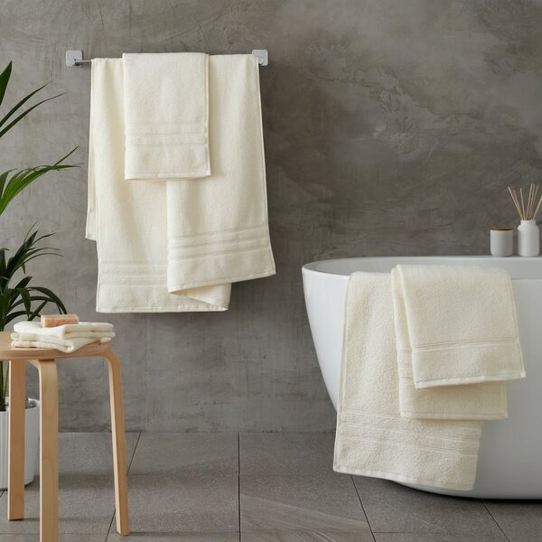 Set di asciugamani tipo terry color crema in cotone 2 pz 30x30 cm Zero Twist – Catherine Lansfield