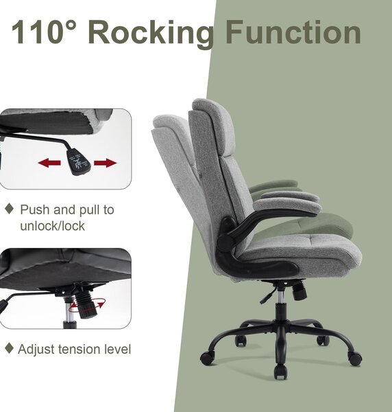 Sedia ergonomica da ufficio - Sedia da ufficio - Sedia girevole - Sedia per computer - Sedia da scrivania - Altezza seduta regolabile