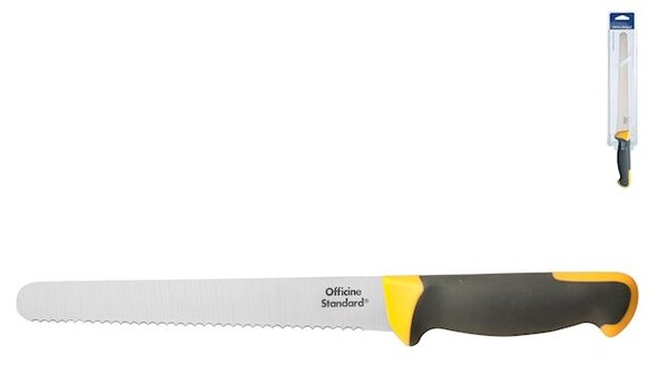 Coltello pane Officine Standard in acciaio inox manico antiscivolo grigio cm 24