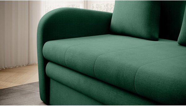 Divano verde allungabile e rivestimento in velluto 130 cm Ario – ELTAP
