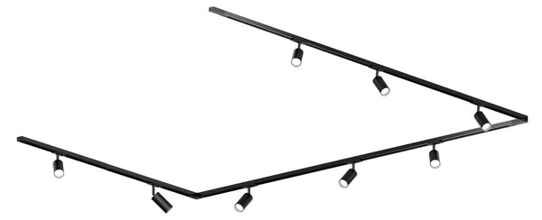 Set MRail da 6 metri, forma diritta/a L/a U + 8 faretti inclusi, nero