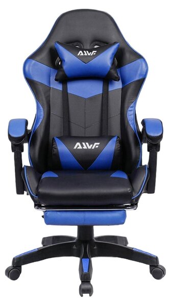 Sedia ergonomica da gaming - Sedia da ufficio - Sedia reclinabile per videogiochi - Sedia da lavoro - Poltrona da scrivania - Con poggiapiedi regolabile