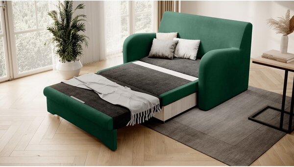 Divano verde allungabile e rivestimento in velluto 130 cm Ario – ELTAP