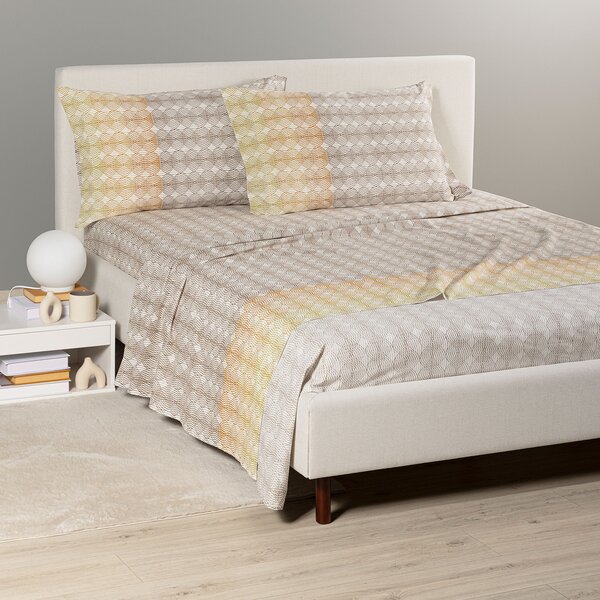 Completo Lenzuola MATRIMONIALE Helios CHOCOLAT Cotone Caleffi