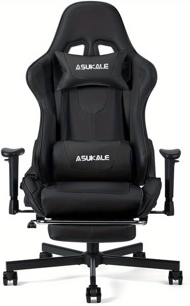 Sedia da gaming – Sedia da ufficio – Sedia per videogiochi – Ergonomica – Braccioli regolabili – Poggiapiedi