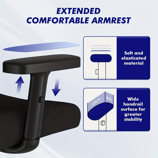 Sedia da ufficio con design ergonomico, braccioli regolabili e supporto lombare