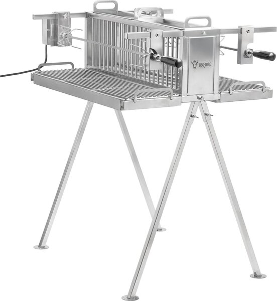 BBQ-Toro griglia a doppio spiedo in acciaio inox con motore, griglia verticale a due spiedi, griglia per pollo
