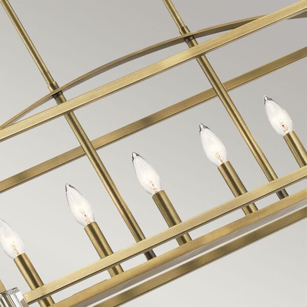 Lampadario Contemporaneo Cayden Acciaio Ottone Naturale 6 Luci E14 IP20