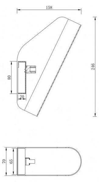 Applique Moderna Notta Metallo Nero 1 luce G9