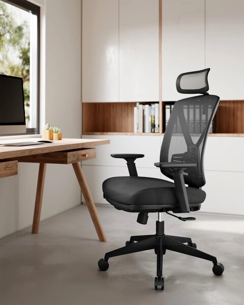 Sedia ergonomica da ufficio - Sedia confortevole - Sedia da lavoro - Sedia per ufficio - Sedia da scrivania con poggiapiedi