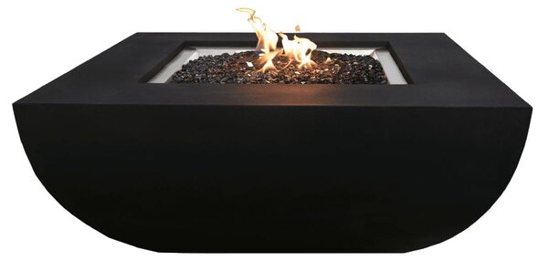 Stufa a gas per interni, finitura cemento nero - Riscaldamento d'ambiente - Design moderno - Efficiente dal punto di vista energetico