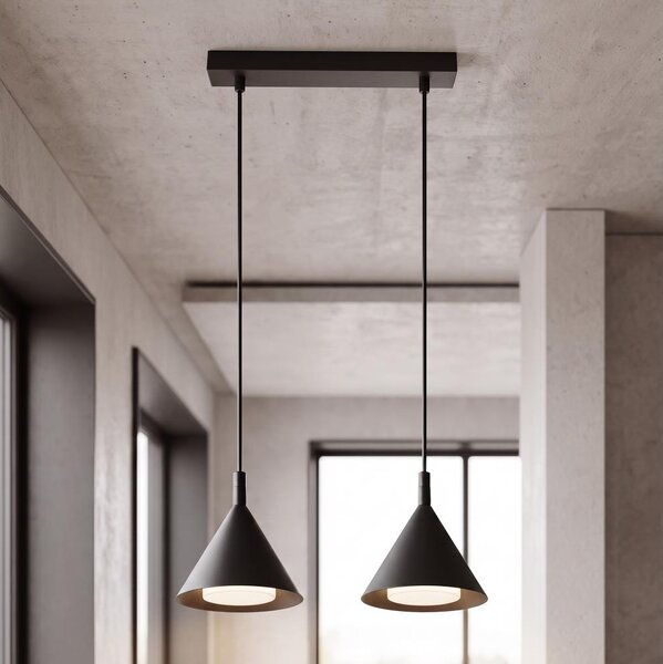 BRILAGI - LED Lampada a sospensione con cavo CONE DOUBLE 2xGX53/15W/230V nera