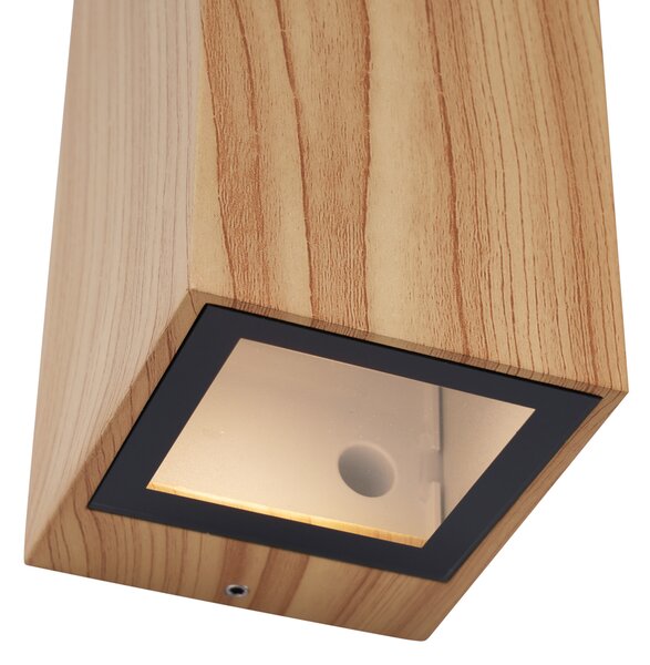 Lampada da parete scandinava in legno 2 luci GU10 70mm IP54 - Baleno