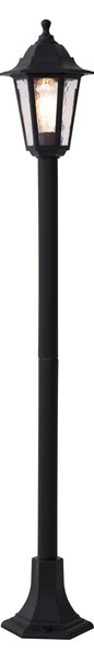 Lampione da esterno classico nero 122 cm IP44 - New Haven martellato