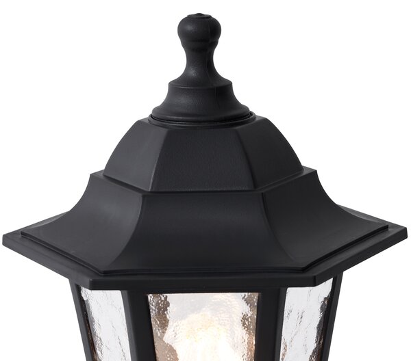 Lampione da esterno classico nero 122 cm IP44 - New Haven martellato