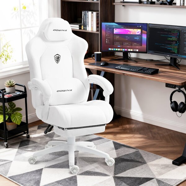 Sedia ergonomica da ufficio - Sedia da gaming - Sedia per ufficio - Sedia da lavoro - Sedia girevole - Bianca