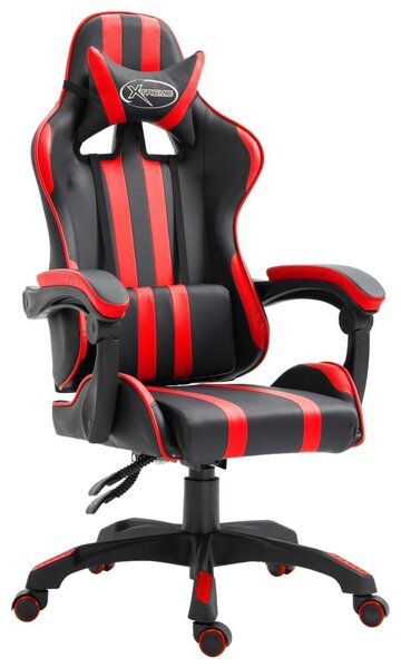 Sedia da gaming – Sedia per videogiochi – Sedia da ufficio – Ergonomica – Altamente regolabile – Rotazione a 360° – Rossa