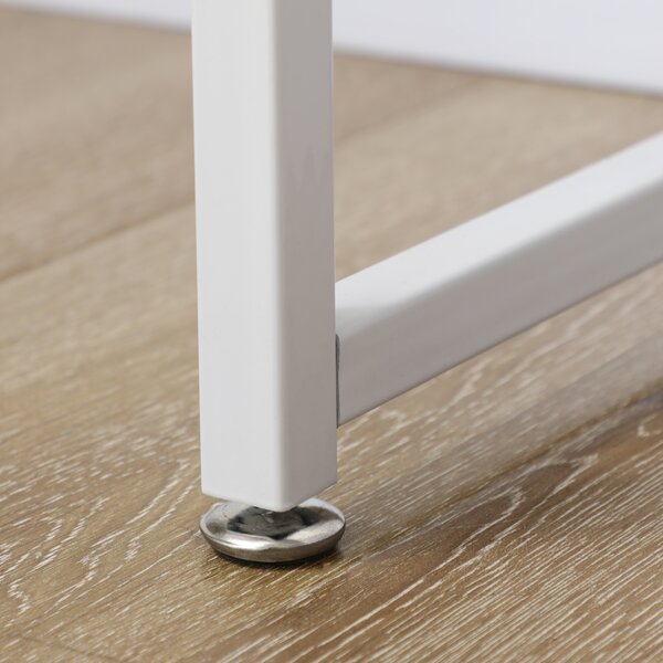 HOMCOM Scrivania angolare con 2 cassetti e 3 scomparti aperti, 120 x 60 x 74 cm, Bianco | Aosom Italy
