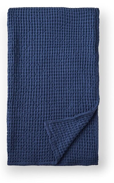 Coperta blu scuro in cotone 150x200 cm Jaipur Chunky Waffle – Pineapple Elephant