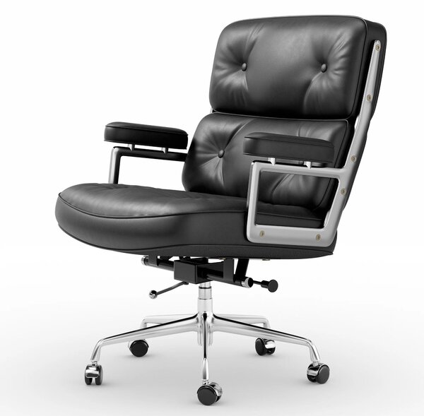 Sedia da ufficio – Sedia ergonomica girevole bianca, con altezza regolabile e base in alluminio