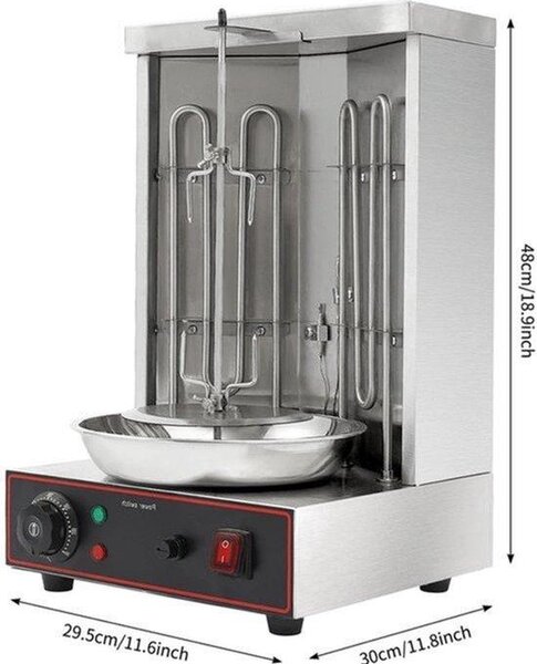 Macchina per barbecue elettrica per sabbia - 3000W - 29,5x30x48 cm - Acciaio inossidabile - Adatta per uso commerciale e domestico