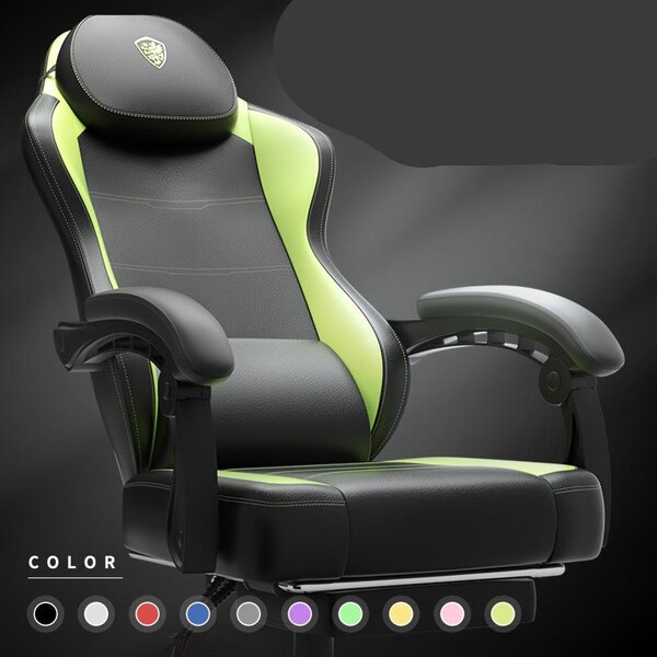 Sedia da gaming – Sedia da gaming ergonomica in ecopelle, con schienale ampio, supporto lombare e funzione reclinabile