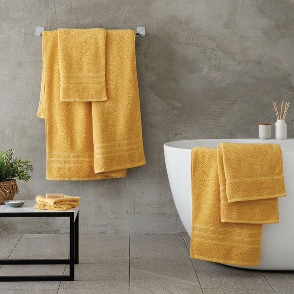 Set di asciugamani tipo terry gialli in cotone 2 pz 30x30 cm Zero Twist – Catherine Lansfield