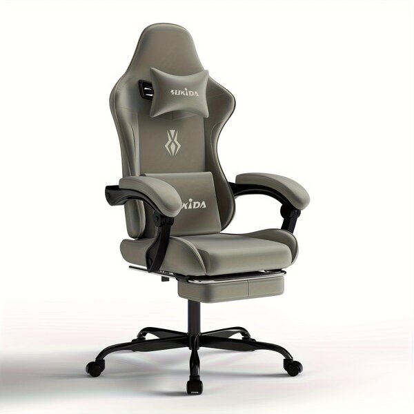 Sedia da gaming - Sedia da ufficio - Sedia per videogiochi - Sedia girevole - Sedia da lavoro - Verde - Design ergonomico