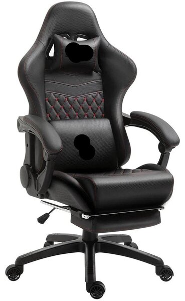 Sedia da ufficio - Sedia da lavoro - Sedia da gaming - Sedia per ufficio - Sedia per computer - Design vintage - Poggiapiedi estraibile