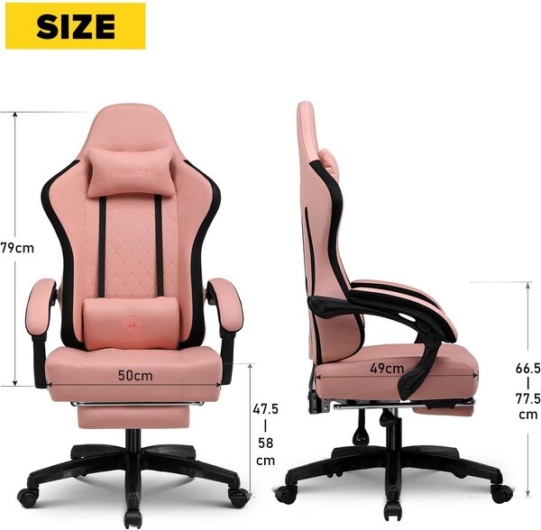 Sedia da gaming - Sedia da ufficio - Sedia per videogiochi - Sedia per computer - Sedia da lavoro - Struttura in legno certificatadi alta qualità