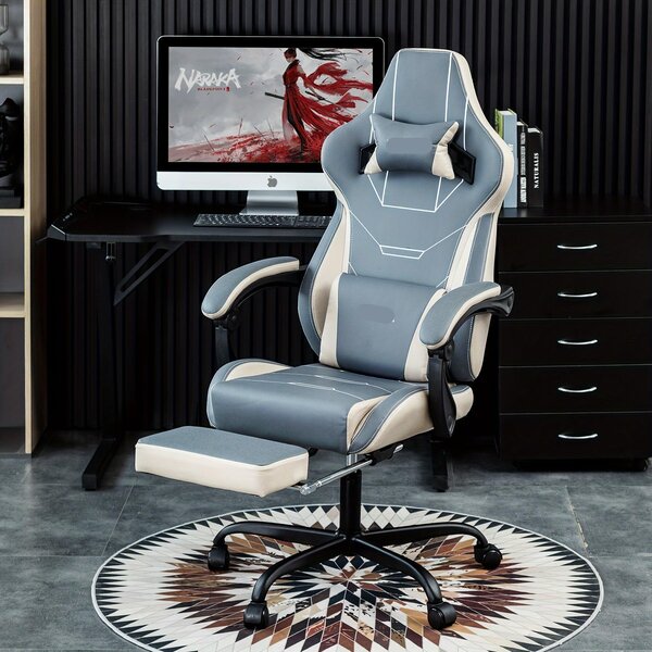 Sedia ergonomica da ufficio - Sedia da ufficio con poggiapiedi - Sedia da lavoro - Sedia da gaming - Schienale regolabile