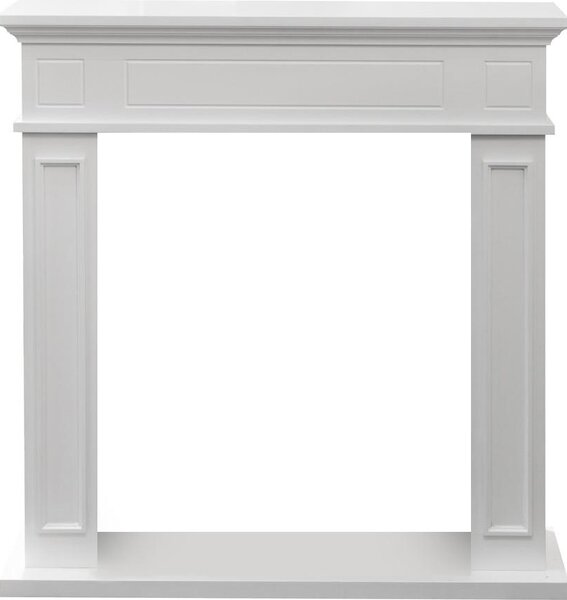 Jefferson - Cornice per Camino 89,5x90,5x28 cm Rivestimento Decorativo in Legno MDF Bianco