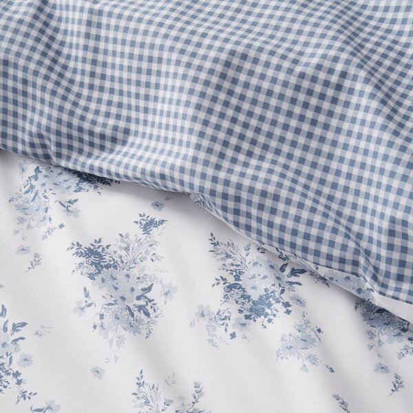 Biancheria da letto bianca/blu per letto matrimoniale 200x200 cm Lucie Floral Frill – Catherine Lansfield