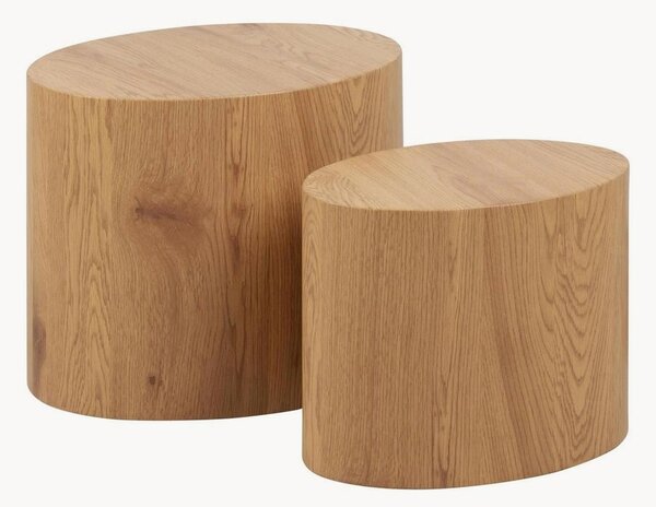 Set di 2 tavolini da salotto effetto legno Mice