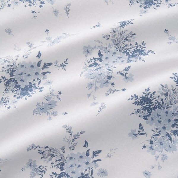 Biancheria da letto bianca/blu per letto matrimoniale 200x200 cm Lucie Floral Frill – Catherine Lansfield