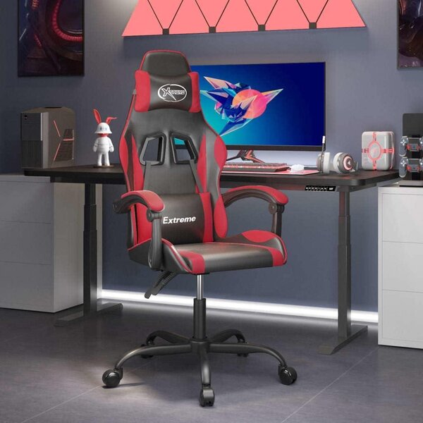 Sedia da gaming - Sedia da ufficio - Sedia per videogiochi - Sedia da lavoro - Sedia girevole - Schienale regolabile - Seduta in ecopelle
