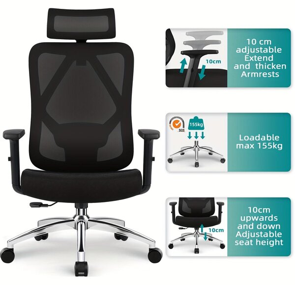Sedia da ufficio - Sedia da gaming - Sedia girevole - Sedie da ufficio per adulti - Design ergonomico
