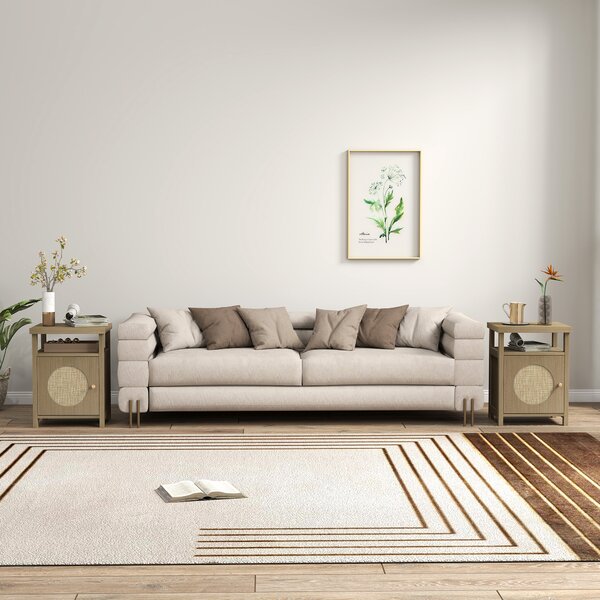 HOMCOM Set di 2 comodini stretti con vano aperto e finitura in vimini, 40 x 35 x 55 cm Marrone | Aosom Italy