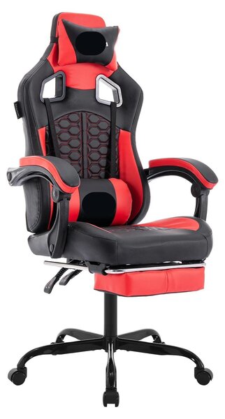 Sedia da gaming - Sedia da ufficio - Sedie da gaming - Pouf - Ergonomica - Con poggiapiedi - Schienale regolabile