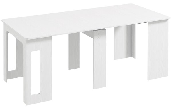 HOMCOM Tavolo da pranzo pieghevole e allungabile, in truciolato, 60-180 x 85 x 75 cm, Bianco | Aosom Italy