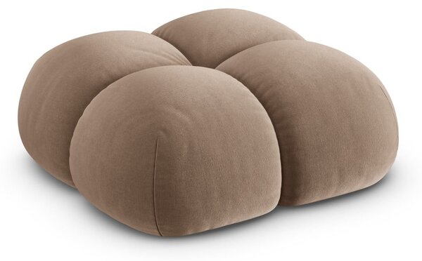 Poggiapiedi marrone con rivestimento in velluto Loretto – Cosmopolitan Design