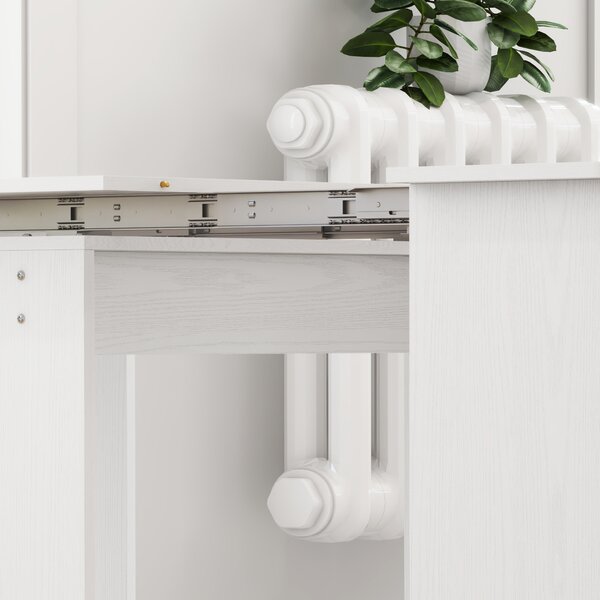 HOMCOM Tavolo da pranzo pieghevole e allungabile, in truciolato, 60-180 x 85 x 75 cm, Bianco | Aosom Italy