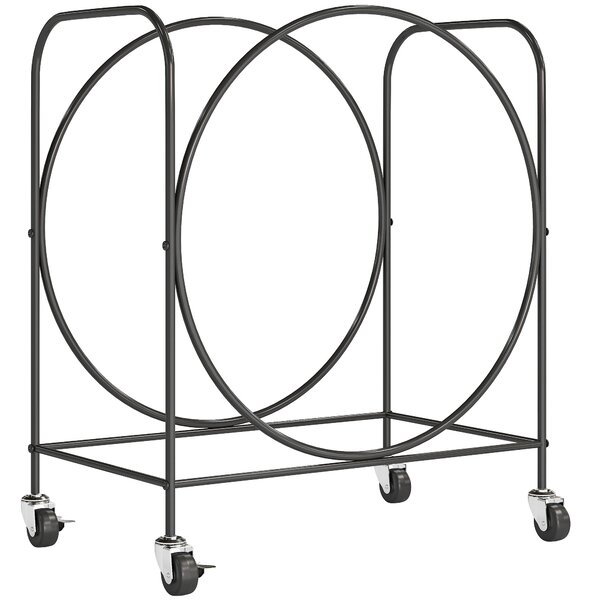 Outsunny Portalegna Metallico per Camino con Ruote, per Interno ed Esterno 51x30x60 cm Nero | Aosom Italy