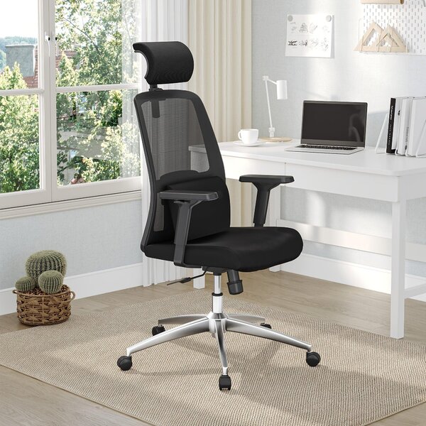 Sedia da ufficio – Sedia girevole ergonomica con supporto lombare regolabile e tessuto a rete traspirante