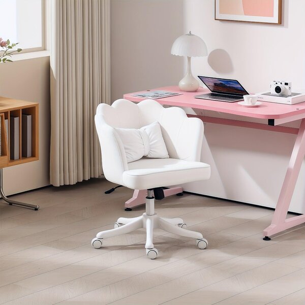 Sedia da ufficio - Sedia da scrivania - Sedia girevole - Colore: bianco - Altezza seduta regolabile - Struttura in metallo