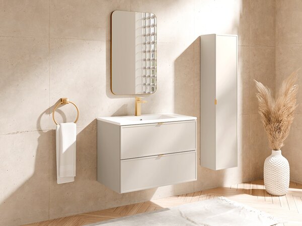 Colonna da bagno sospesa Beige H140 cm - ONDIL