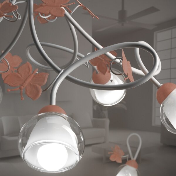 ONLI - Lampadario per bambini BUTTERFLY 5xE14/6W/230V
