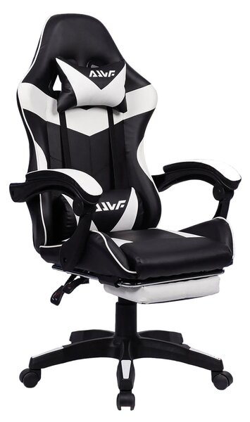 Sedia da gaming - Sedia per videogiochi - Sedia da ufficio - Sedia per gamer - Sedia ergonomica - Con poggiapiedi